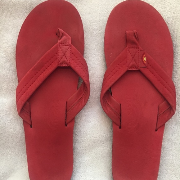 red rainbow sandals